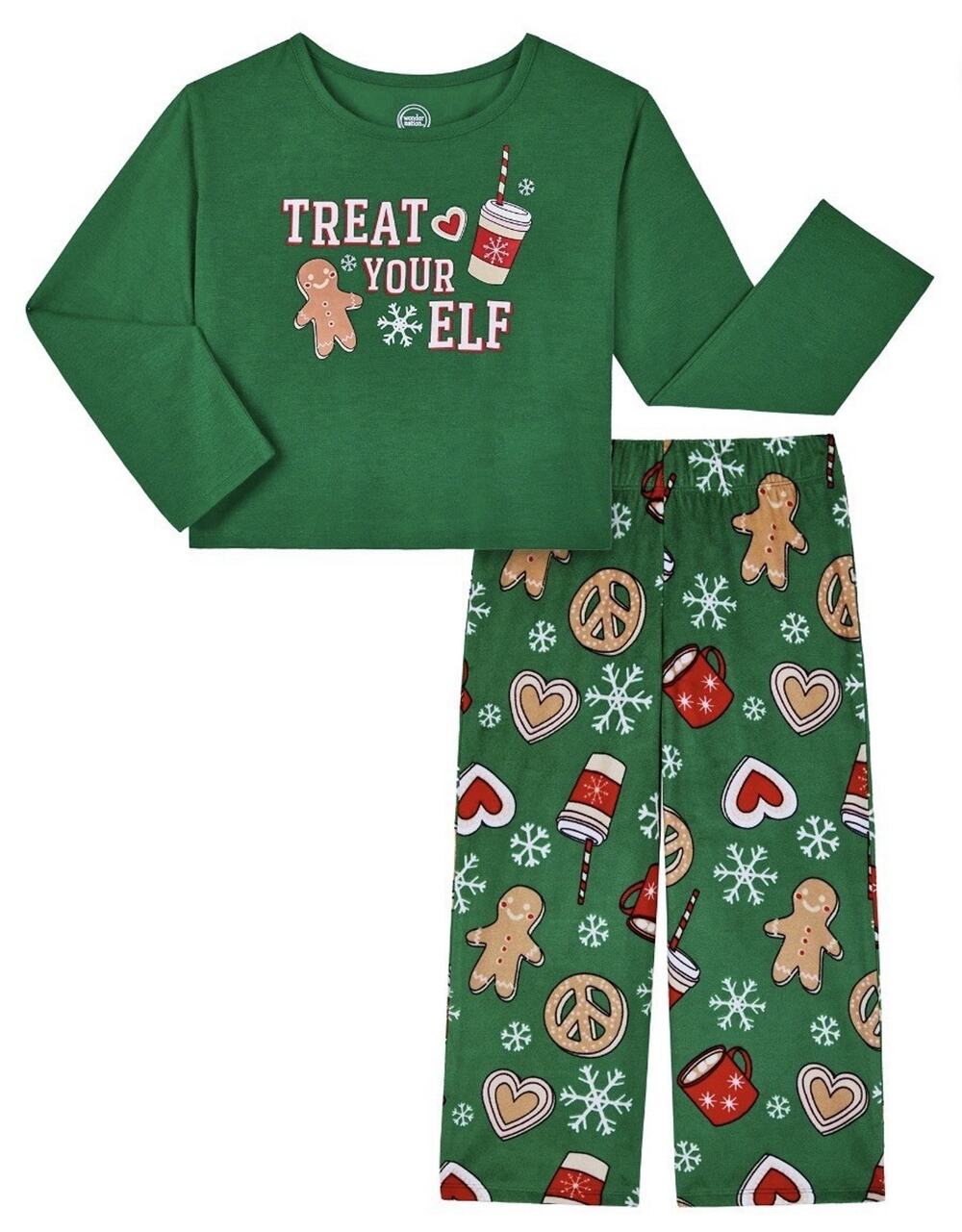 Girls Holiday Long Sleeve Top and Wide Leg Pant Pajama Set NWT